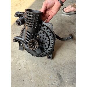 Antique Fulton Cast Iron Corn Sheller Hand Crank Farm Tool Wall Mount 1900s